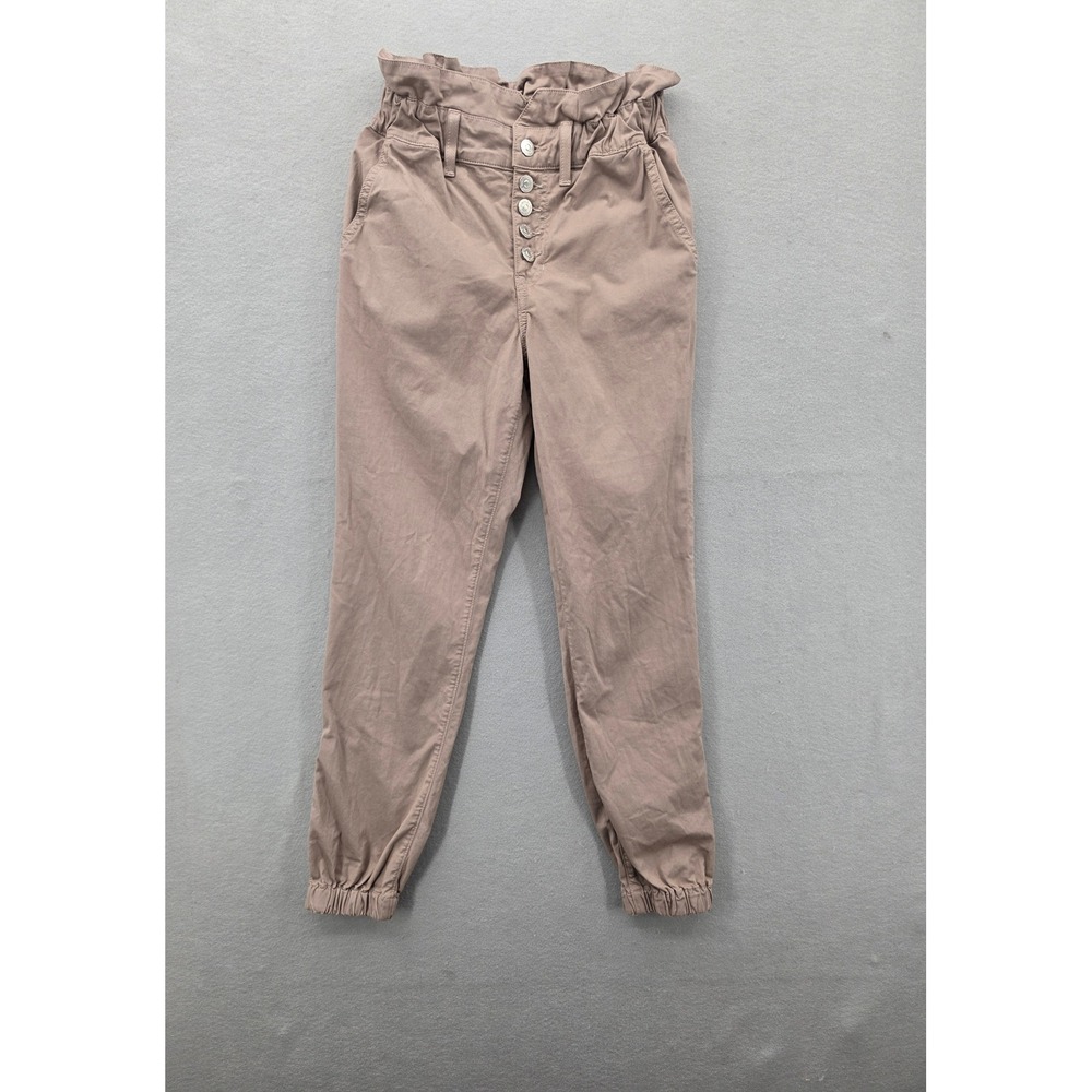 Veronica Beard Tedi Tapered High Rise Paperbag Joggers Mauve Taupe Pants 24/00